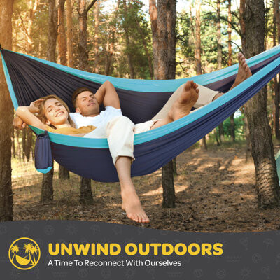 Arlmont & Co. Durable Hammock 500 Lb Capacity, Nylon Camping Hammock Chair - Double Or Single Sizes W/Tree Straps And Attached Carry Bag - For Travel/Backpacking/Be