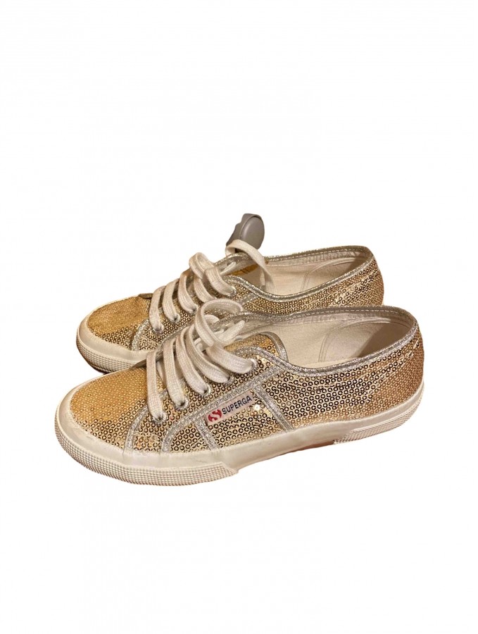 superga gold glitter