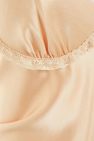Thumbnail for your product : Alexander Wang Lace-trimmed Ruched Silk-satin Maxi Slip Dress