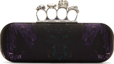 Thumbnail for your product : Alexander McQueen Black & Violet Moth Print Knucklebox Clutch