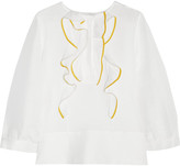 Thumbnail for your product : Chloé Ruffled linen and silk-blend top