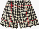 Scalloped houndstooth wool-blend 