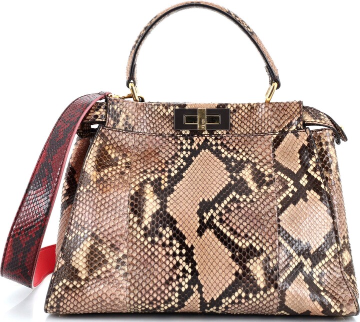 Fendi By The Way Python Print and Grey Leather Boston Bag – Queen Bee of  Beverly Hills