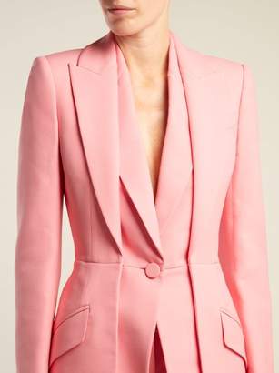 Alexander McQueen Wool Blend Double Lapel Blazer - Womens - Pink