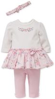 Thumbnail for your product : Little Me 3-Pc. Cotton Floral Headband, Dress and Leggings Set, Baby Girls (0-24 months)