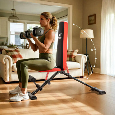 FED Fitness Flybird Upgraded Foldable Weight Bench | 880 Lbs Capacity, 8×3-Angle-Position Quick Adjust