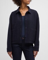 Thumbnail for your product : Eileen Fisher Missy Lightweight Boiled Wool Shirt Jacket