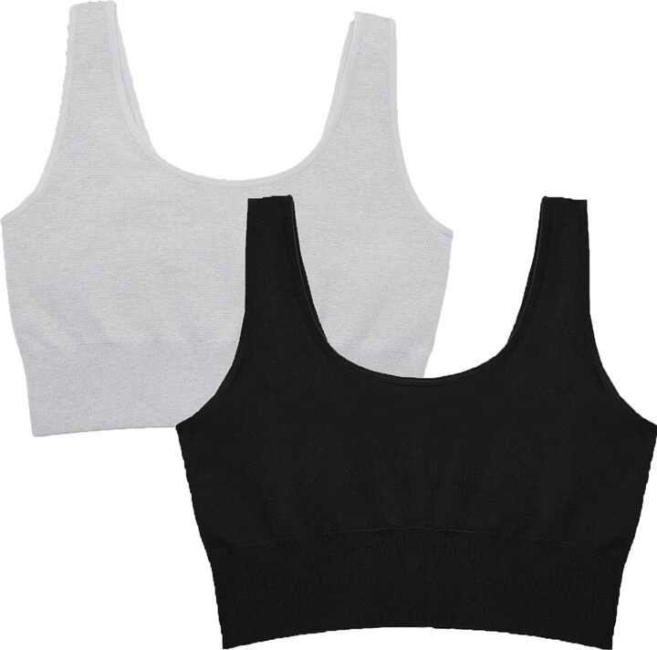 Fruit of the Loom Women’s Seamless Comfy Longline Back Smoothing Bra, 2-Pack, Style FT989, Sizes S to 4X