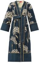 Thumbnail for your product : F.R.S For Restless Sleepers Nomos Floral-jacquard Chenille Evening Coat - Navy Multi