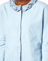 Thumbnail for your product : See by Chloe Chambray Shirt with Pierrot Collar
