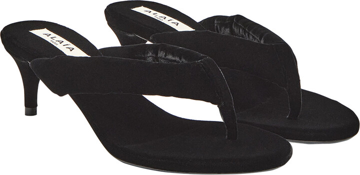 Velvet Thong Sandals