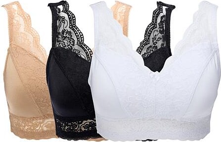 Ahh By Rhonda Shear 3-pack Classic Pin-Up Bra - Multi - Size Small