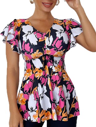 ruffle sleeve bathing suit top