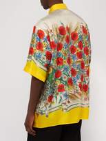 Thumbnail for your product : Gucci Floral Print Silk Twill Shirt - Mens - Yellow Multi