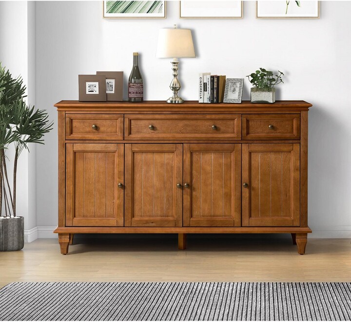 Rick 58'' Wide 3 Drawer Traditional Sideboard with Solid Wood Legs