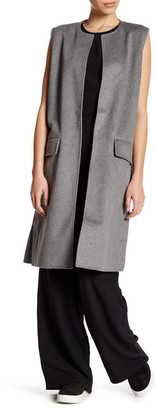 Cupcakes And Cashmere Sleeveless Wool Blend Long Vest