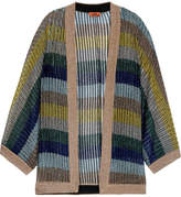 Thumbnail for your product : Missoni Striped Metallic Crochet-knit Cardigan - Blue