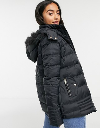 Brave Soul gambia padded jacket in black