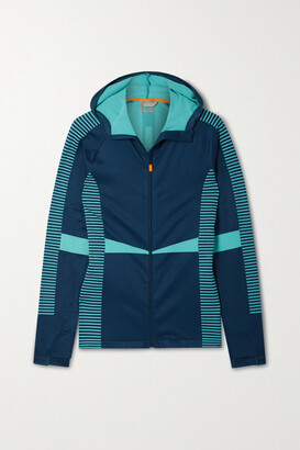 FALKE ERGONOMIC SPORT SYSTEM Hooded Striped Stretch-knit Jacket