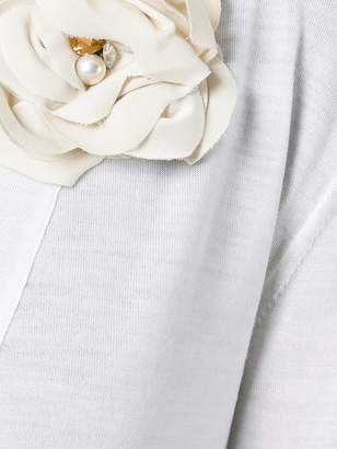 Lanvin flower brooch V-neck cardigan