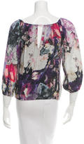 Thumbnail for your product : Alice + Olivia Faceted Crystal Silk Top w/ Tags