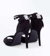 Thumbnail for your product : New Look Wide Fit Black Brooch Bow Back Heeled Sandals