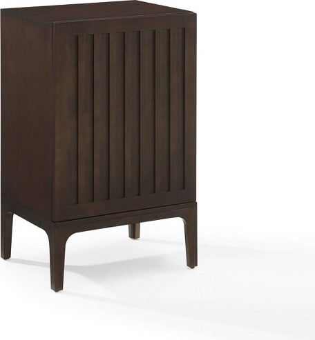 Crosley AsherRecordStorageStandDarkBrown ModernTurntableCabinetwithDividedShelves