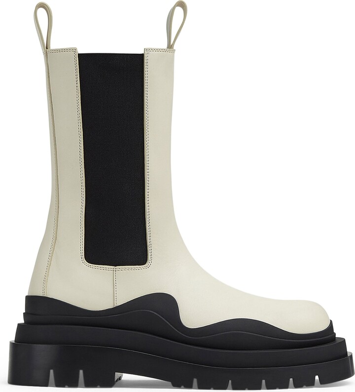 Bottega Veneta Leather Tire Chelsea Boots