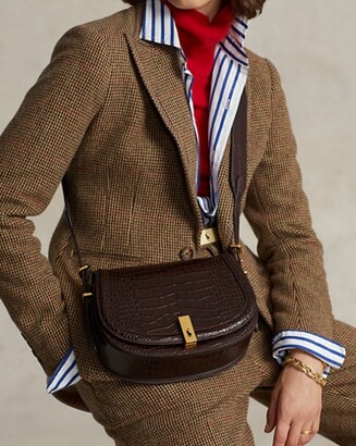 Polo Ralph Lauren Polo Id Eyelet Mini Shoulder Bag in Brown