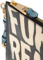 Thumbnail for your product : Moschino fur real print leather pouch
