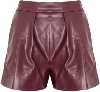 Ever New Ever New Harmonie Burgundy Faux Leather Shorts