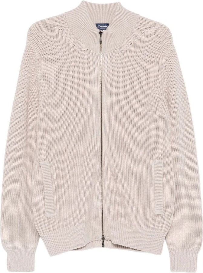 Drumohr Ribbed Zip-Front Cardigan