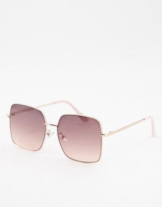 Skinnydip retro square sunglasses in smokey ombre
