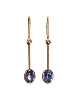 Thumbnail for your product : Jade Jagger Tanzanite & yellow-gold earrings