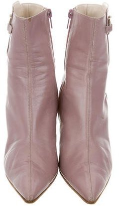 Alessandro Dell'Acqua Leather Pointed-Toe Booties