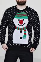 Thumbnail for your product : boohoo Big And Tall Snowman Christmas Jumper