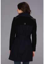 Thumbnail for your product : DKNY Trench w/ Boiled Wool Sleeve Coat