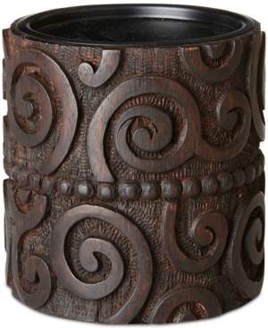 Jla Home Ink & Ivy Pacheco Carved Wood & Iron Small Candle Holder
