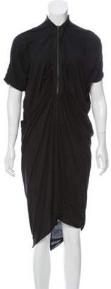 Lanvin Zip-Accented Midi Dress Black Zip-Accented Midi Dress