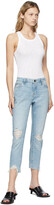 Thumbnail for your product : Frame Blue 'Le Garcon Crop' Jeans