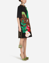 Thumbnail for your product : Dolce & Gabbana Short Dress In Cady With Leopard Patch