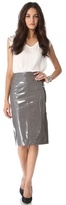 Thumbnail for your product : Maison ullens Laminated Leather Skirt