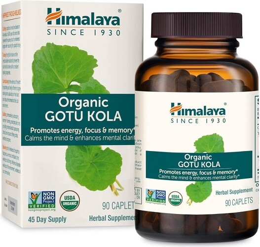 Himalaya HimalayaOrganicGotuKola,HerbalSupplementforEnergy,Focus,Memory,Non-GMO,USDAOrganic,90Plant-BasedCaplets,45DaySupply
