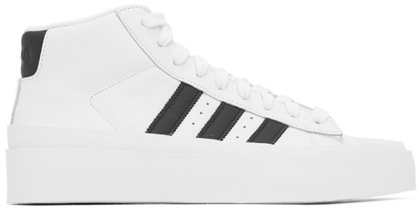 black and white adidas high tops