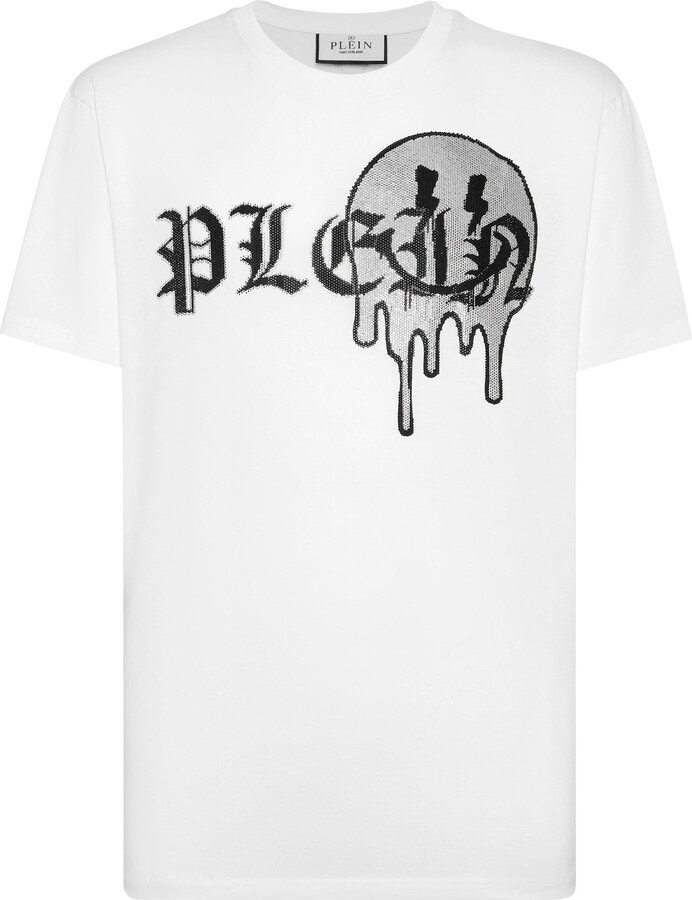 Philipp Plein T-shirt Round Neck SS with stones Smile