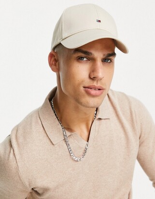 Tommy Hilfiger cap with small flag logo in cream - ShopStyle Hats