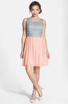 Thumbnail for your product : Way-In Lace Bodice Skater Dress (Juniors)