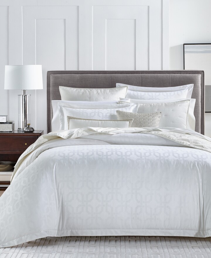 Hotel Collection Fresco Jacquard 525-Thread Count Egyptian Cotton 3-Pc. Duvet Cover Set, King, Exclusively at Macy's