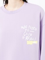 Thumbnail for your product : Izzue Text-Print Cotton-Blend Sweatshirt