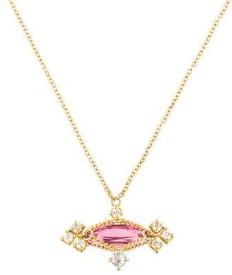 Anthony Nak 18K Diamond & Pink Tourmaline Marquis Necklace